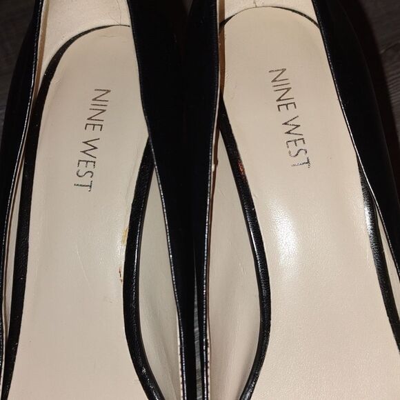Nine West Kelsyo black peep toe heels  Sz 8.5 - Picture 6 of 7